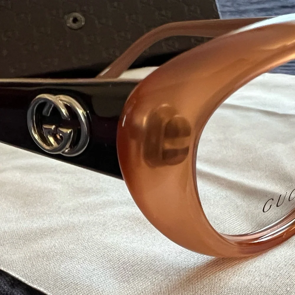 💃🏼 New Authentic Gucci Full Rim Butterfly / Cat Eye Brown Frames 3566 WD1 140 - Picture 4 of 16